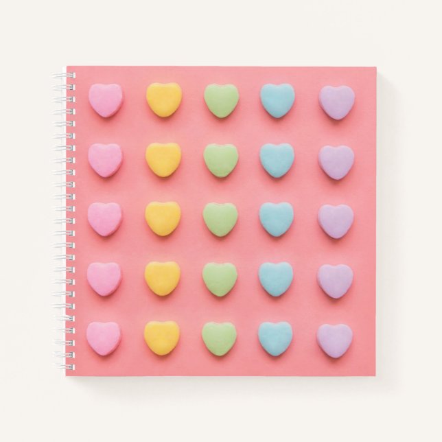 Candy Hearts Portrait Notebook (Front)