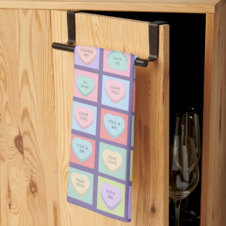 Candy Hearts Tea Towel