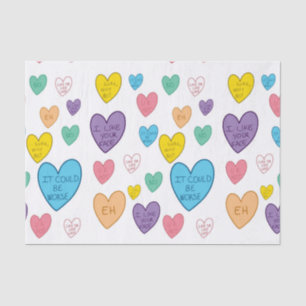 Candy Hearts Tissue Paper