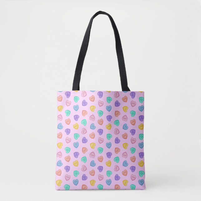 Candy Hearts Tote Bag (Front)