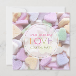 Candy Hearts Valentine's Day Cocktail Party Invitation