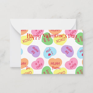 Candy Hearts Valentine's Day Note Card