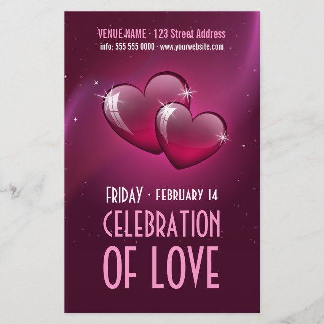 Candy Hearts Valentine's Day Party Flyer (Front)