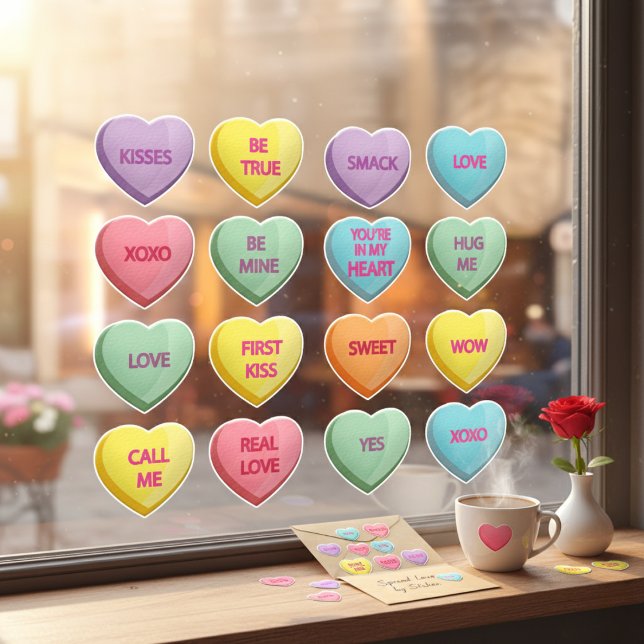 Candy Hearts Window Cling (Candy Hearts Window Cling)
