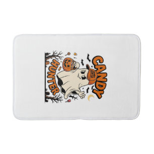 Candy Hunter Halloween Ghost Pumpkin Bucket_1 Bath Mat