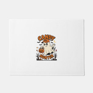 Candy Hunter Halloween Ghost Pumpkin Bucket_1 Doormat