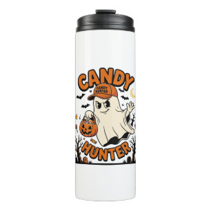 Candy Hunter Halloween Ghost Pumpkin Bucket_1 Thermal Tumbler