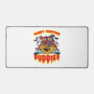 Candy Hunting Buddies Halloween Twin Costume Desk Mat
