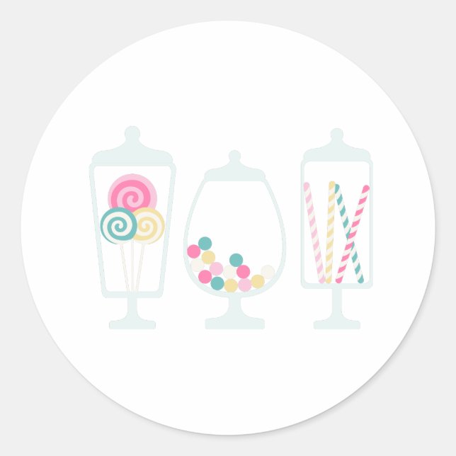 Candy Jars Classic Round Sticker (Front)
