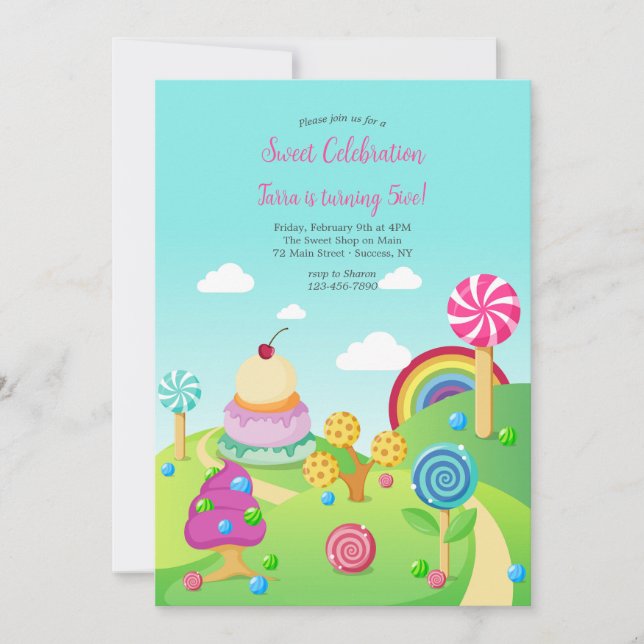 Candy Land Birthday Invitation (Front)