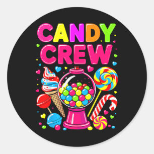 Candy Land Candy Crew Decorations Sweetie Candy Sq Classic Round Sticker