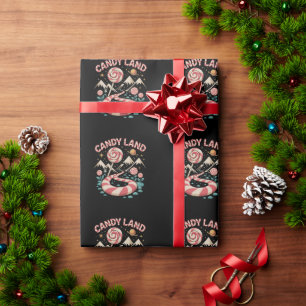 Candy Land Cane Xmas Christmas Family Holiday Wrapping Paper