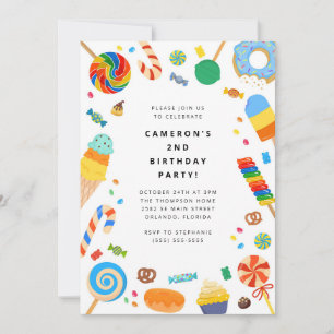Candy Land Girl Birthday Invitation