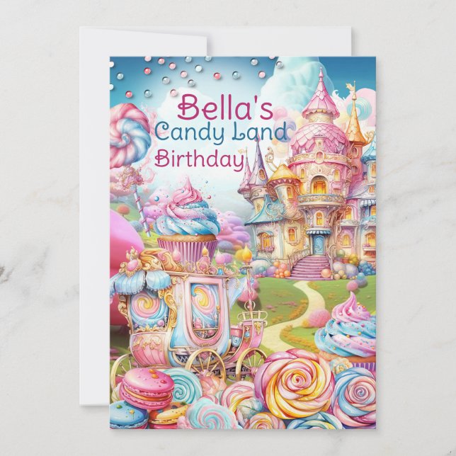 Candy Land House Birthday Invitation (Front)
