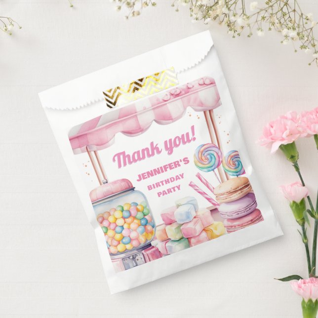 Candy Land Retro Pink Sweets Girl Birthday Favour Bags (Sealed)