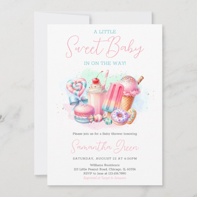 Candy land Sweets Baby Shower Invitation (Front)
