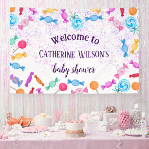 Candy Land Sweets Lollipop Baby Shower  Banner