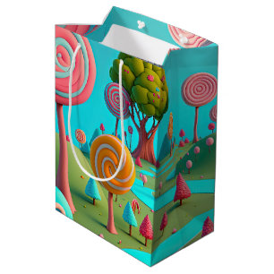 Candy Lane Lollipop Trees Gum Drop Forest Colourfu Medium Gift Bag