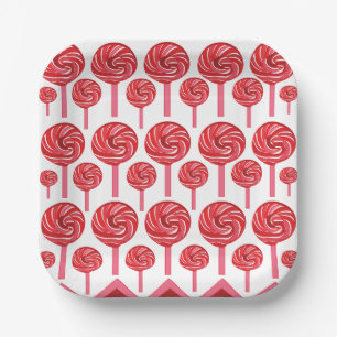 Candy Lollipop Sweet Candy Lollipop Party Paper Plate