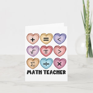 Candy Math Valentines Day Hearts Teacher Mathemati Card