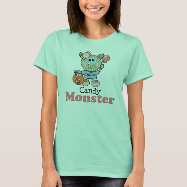 Candy Monster Halloween Ringer T shirt (Front)