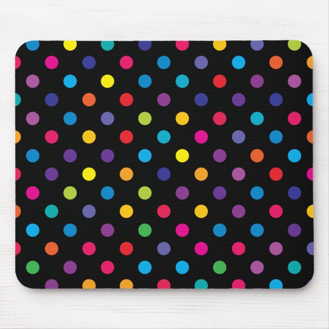 Candy on Black Polka Dot Mouse Pad (Front)
