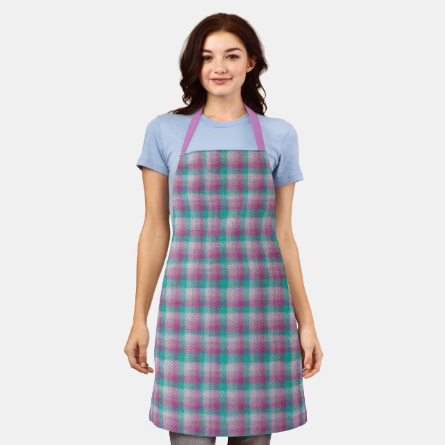 Candy Painted Woven Plaid Apron (Worn)