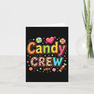 Candy Party Crew Lover Cute Halloween Trick Or Tre Card