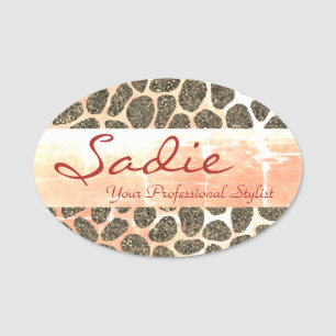 Candy Patchwork Animal Print Name Tag
