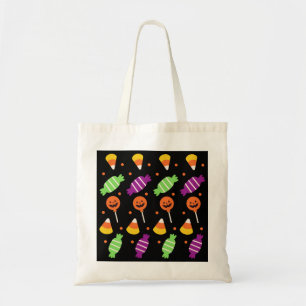 Candy Pattern Halloween Trick Or Treat Tote Bag