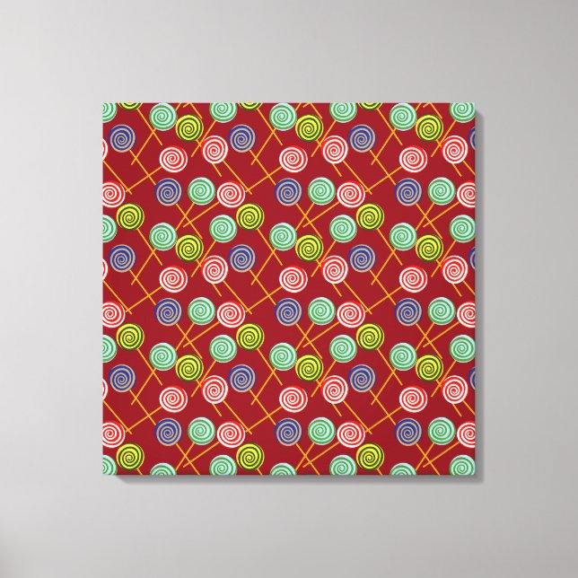 Candy pattern | Lollies pattern | lollipop 10 Canvas Print (Front)