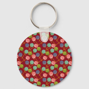 Candy pattern Lollies pattern lollipop 10 Key Ring
