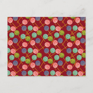 Candy pattern Lollies pattern lollipop 10 Postcard