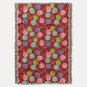 Candy pattern Lollies pattern lollipop 10 Throw Blanket