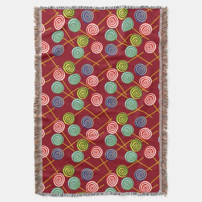Candy pattern | Lollies pattern | lollipop 10 Throw Blanket (Front Vertical)
