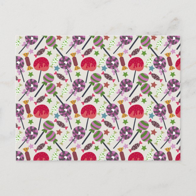 Candy pattern | Lollies pattern | lollipop 11 Postcard (Front)