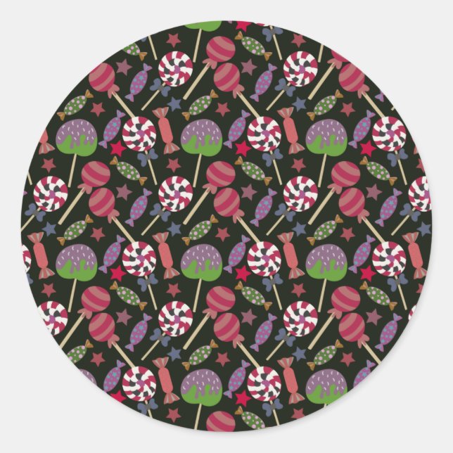 Candy pattern | Lollies pattern | lollipop 16 Classic Round Sticker (Front)