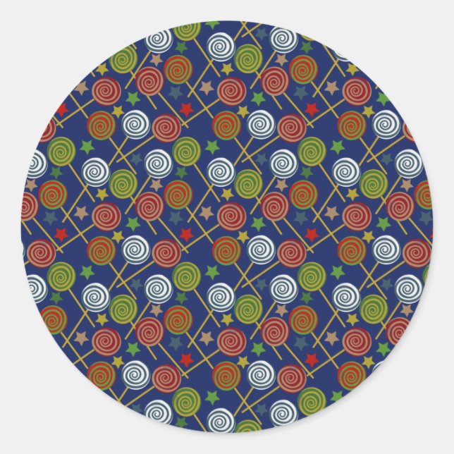 Candy pattern | Lollies pattern | lollipop 17 Classic Round Sticker (Front)