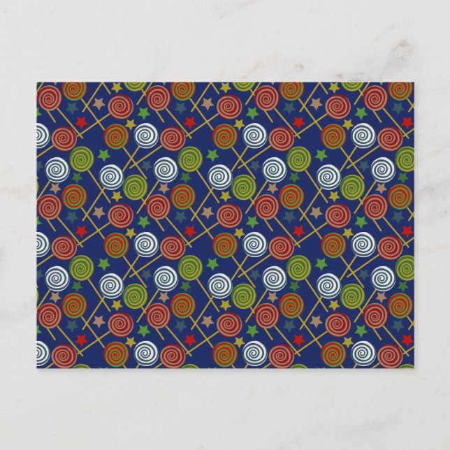 Candy pattern | Lollies pattern | lollipop 17 Postcard (Front)