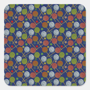Candy pattern Lollies pattern lollipop 17 Square Sticker