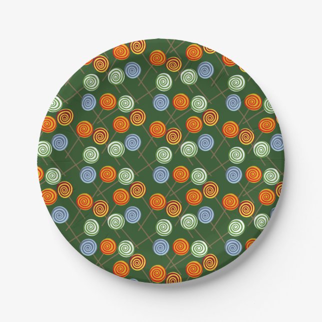 Candy pattern | Lollies pattern | lollipop 22 Paper Plate (Front)
