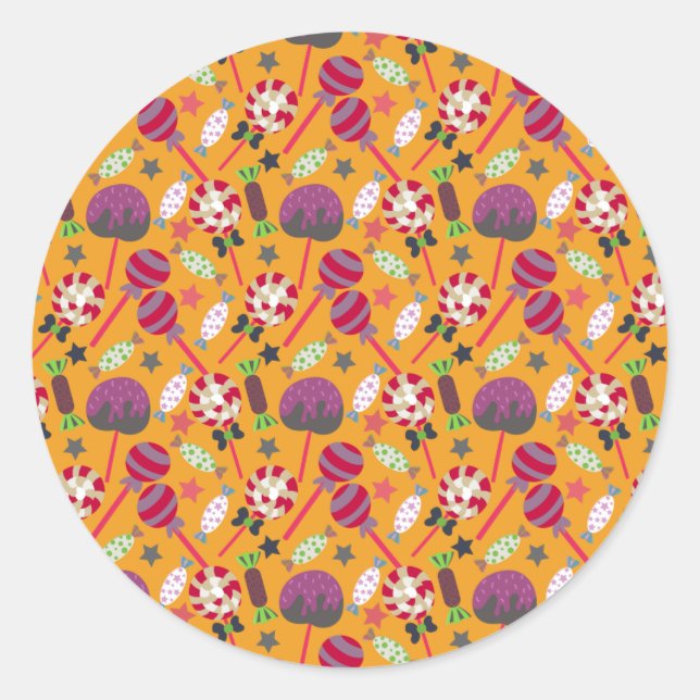 Candy pattern | Lollies pattern | lollipop 23 Classic Round Sticker (Front)