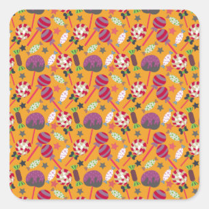 Candy pattern   Lollies pattern   lollipop 23 Square Sticker