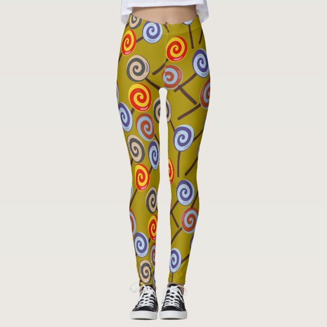 Candy pattern | Lollies pattern | lollipop 26 Leggings (Front)