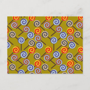 Candy pattern Lollies pattern lollipop 26 Postcard