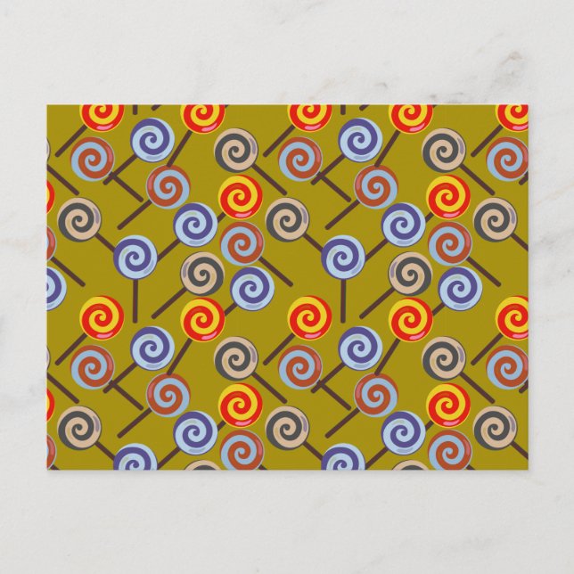Candy pattern | Lollies pattern | lollipop 26 Postcard (Front)