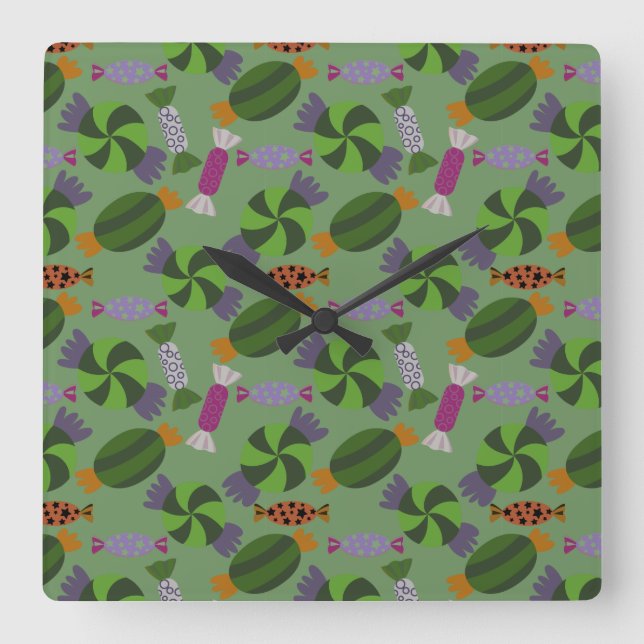 Candy pattern | Lollies pattern | lollipop 27 Square Wall Clock (Front)