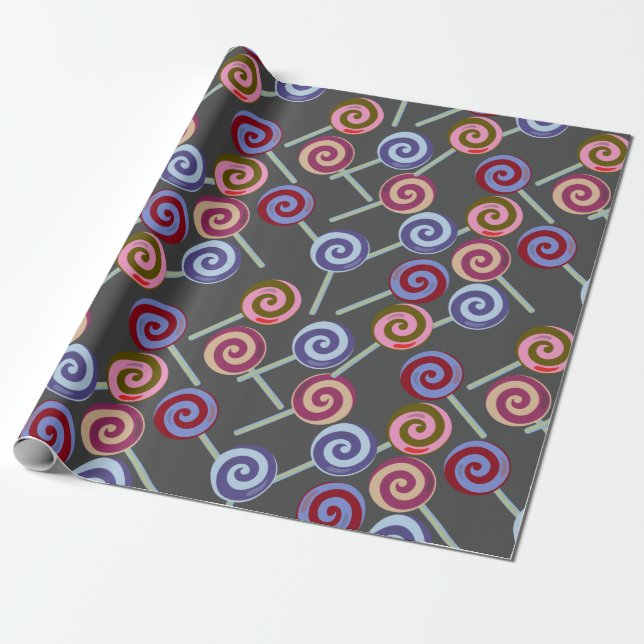 Candy pattern | Lollies pattern | lollipop 27 Wrapping Paper (Unrolled)