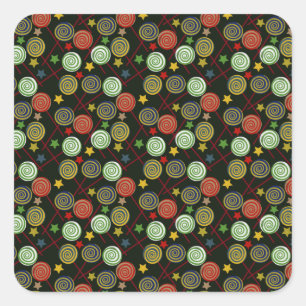 Candy pattern Lollies pattern lollipop 28 Square Sticker