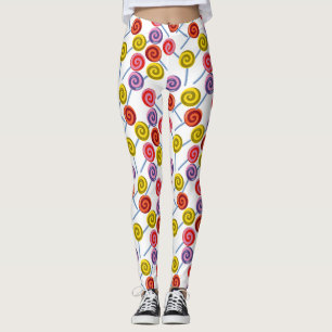 Candy pattern   Lollies pattern   lollipop 2 Leggings